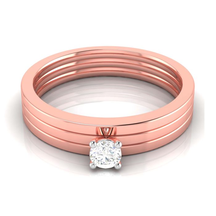 14k Gold 0.13 ct Natural Diamond Engagement Wedding Bands - Image 1