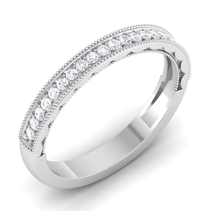 0.21 ct Natural Diamond Engagement Wedding Anniversary Bands14k White Gold - Image 1