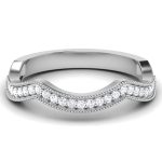 0.19 ct Natural Diamond Engagement Wedding Anniversary Promise Band 14k White Gold - Image 2
