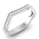 0.19 ct Natural Diamond Engagement Wedding Anniversary Promise Band 14k White Gold