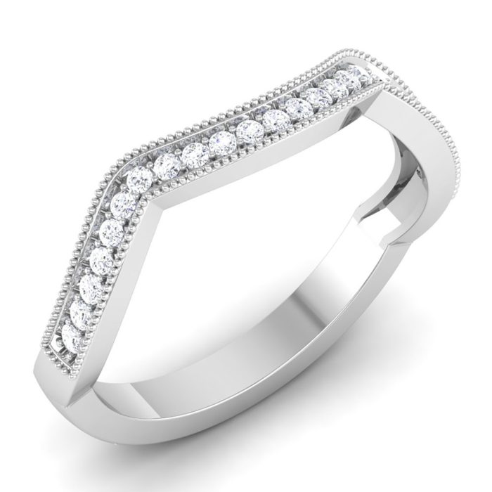 0.19 ct Natural Diamond Engagement Wedding Anniversary Promise Band 14k White Gold - Image 1