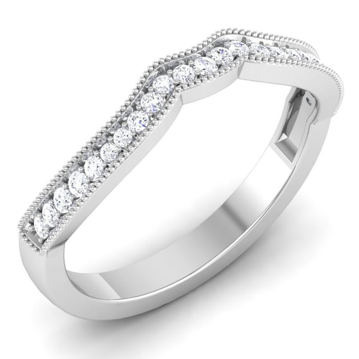 0.20 ct Natural Diamond Engagement Wedding Anniversary Band14k White Gold - Image 1