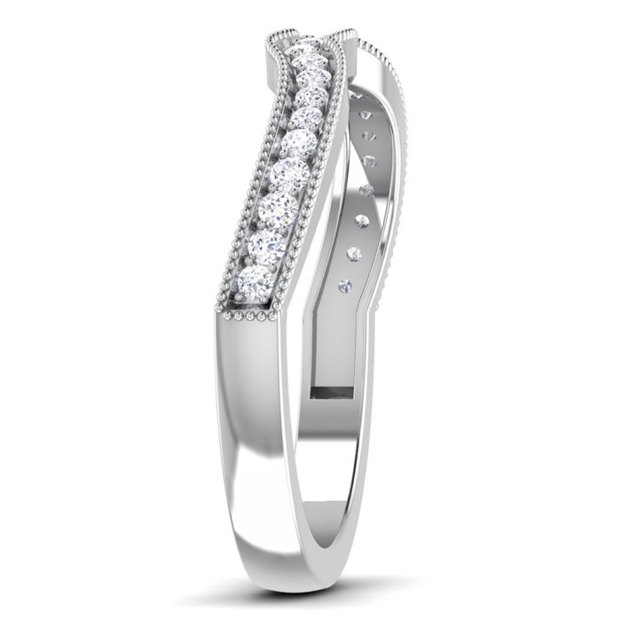 0.20 ct Natural Diamond Engagement Wedding Anniversary Band14k White Gold - Image 4