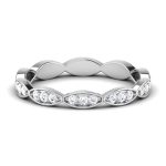 0.17 ct Natural Diamond Engagement Wedding Bands14k White Gold - Image 2