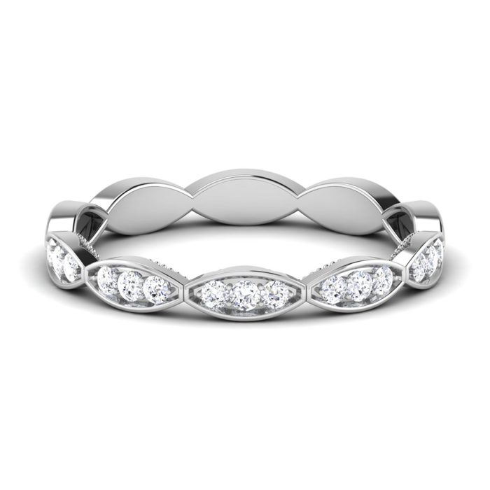 0.17 ct Natural Diamond Engagement Wedding Bands14k White Gold - Image 2