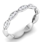 0.17 ct Natural Diamond Engagement Wedding Bands14k White Gold