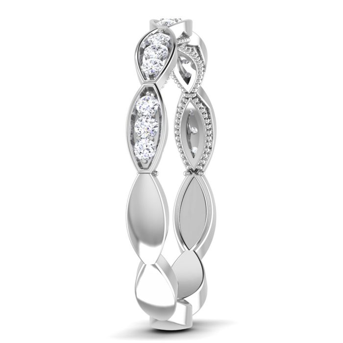 0.17 ct Natural Diamond Engagement Wedding Bands14k White Gold - Image 4