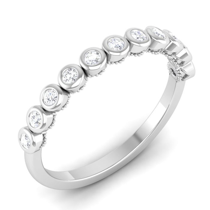 0.22 ct Natural Diamond Engagement Wedding Anniversary Band 14k White Gold - Image 1