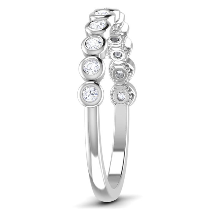 0.22 ct Natural Diamond Engagement Wedding Anniversary Band 14k White Gold - Image 4