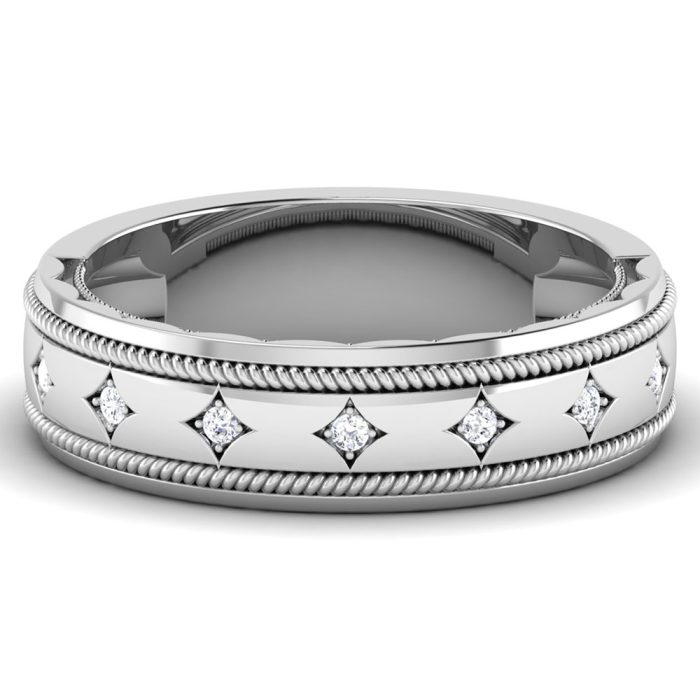 14k White Gold Natural Diamond Engagement Wedding Anniversary Band - Image 2