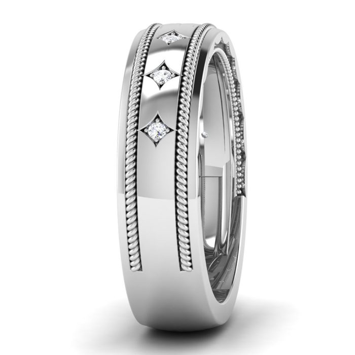 14k White Gold Natural Diamond Engagement Wedding Anniversary Band - Image 4