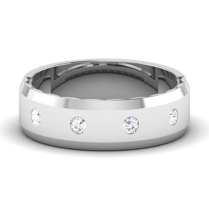 0.16 ct Natural Diamond Engagement Wedding Anniversary Band 14k White Gold - Image 2