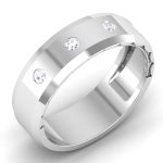 0.16 ct Natural Diamond Engagement Wedding Anniversary Band 14k White Gold