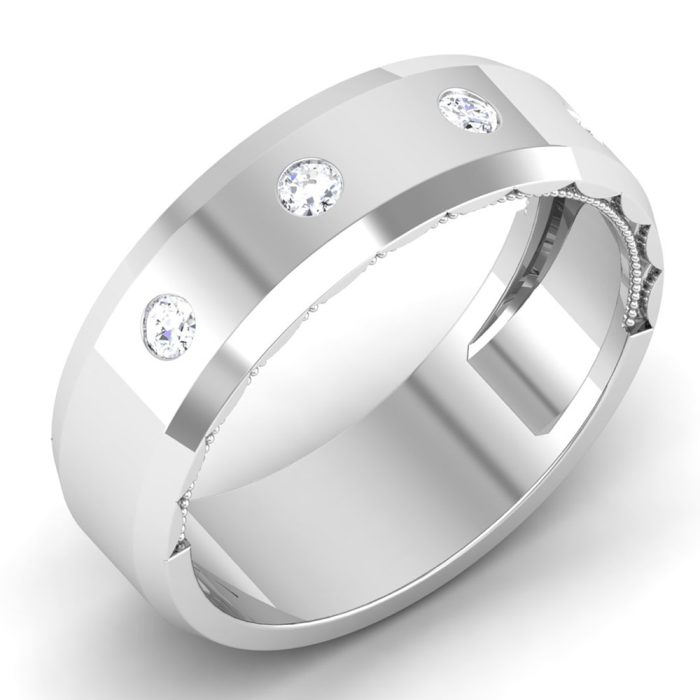 0.16 ct Natural Diamond Engagement Wedding Anniversary Band 14k White Gold - Image 1