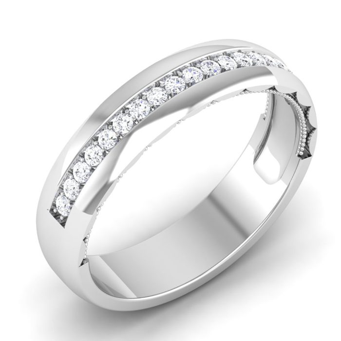 0.15 ct Natural Diamond Engagement Wedding Anniversary Band 14k White Gold - Image 1
