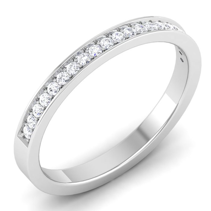0.16 ct Natural Diamond Engagement Wedding Anniversary Band 14k White Gold - Image 1