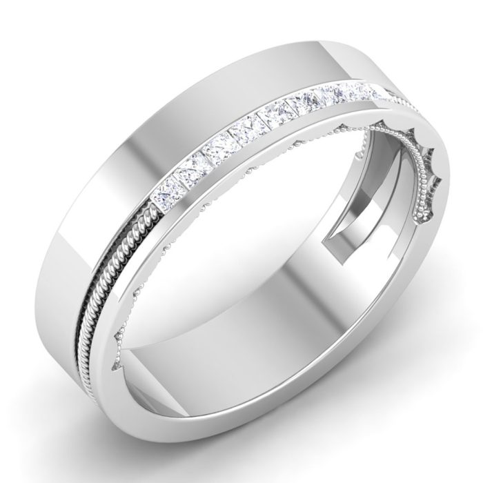 0.15 ct Natural Diamond Engagement Wedding Anniversary Band 14k White Gold - Image 1