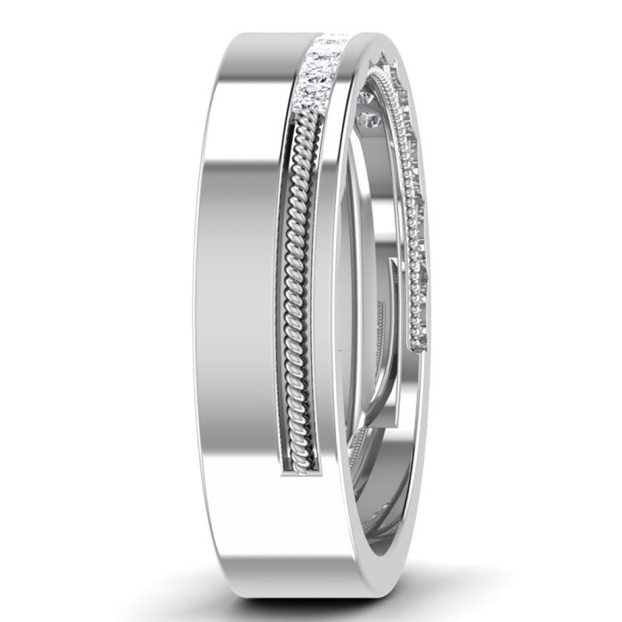 0.15 ct Natural Diamond Engagement Wedding Anniversary Band 14k White Gold - Image 4