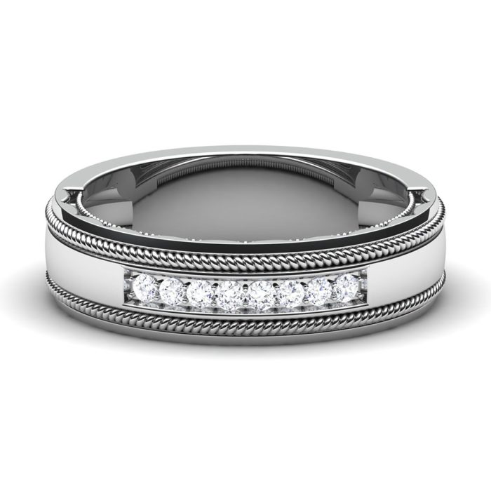 0.12 ct Natural Diamond Engagement Wedding Anniversary Band 14k White Gold - Image 2