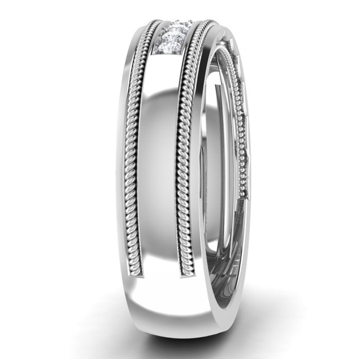 0.12 ct Natural Diamond Engagement Wedding Anniversary Band 14k White Gold - Image 4