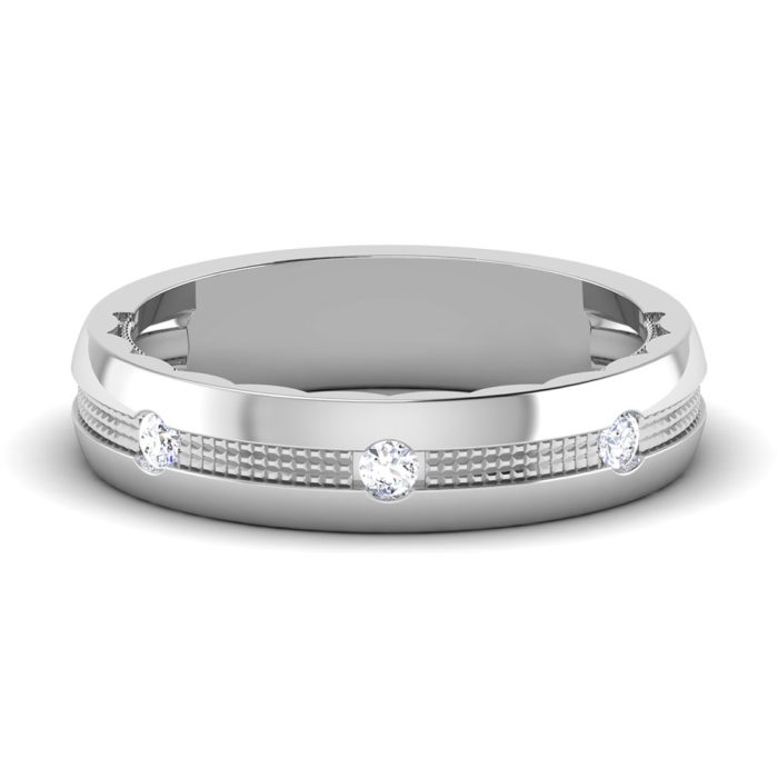 0.10 ct Natural Diamond Engagement Wedding Anniversary Band 14k White Gold - Image 2