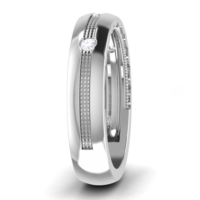 0.10 ct Natural Diamond Engagement Wedding Anniversary Band 14k White Gold - Image 4