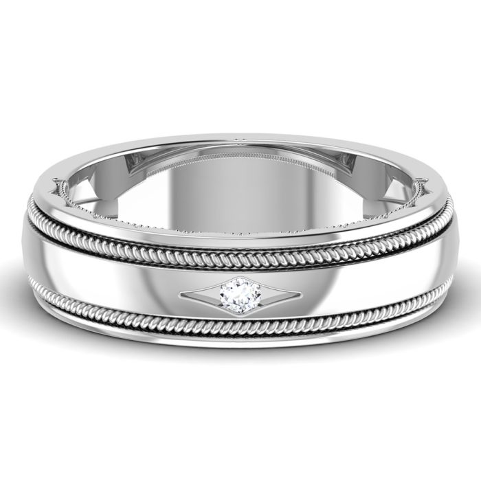 0.03 ct Natural Diamond Engagement Wedding Anniversary Band 14k White Gold - Image 2