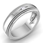 0.03 ct Natural Diamond Engagement Wedding Anniversary Band 14k White Gold