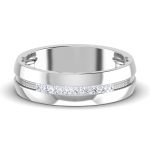 0.13 ct Natural Diamond Engagement Wedding Anniversary Band 14k White Gold - Image 2