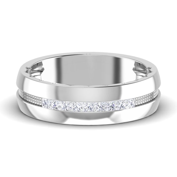 0.13 ct Natural Diamond Engagement Wedding Anniversary Band 14k White Gold - Image 2