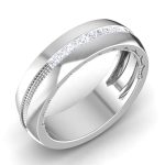 0.13 ct Natural Diamond Engagement Wedding Anniversary Band 14k White Gold