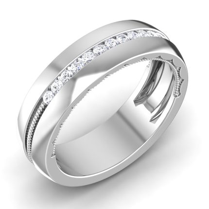 0.19 ct Natural Diamond Engagement Wedding Anniversary Band 14k White Gold