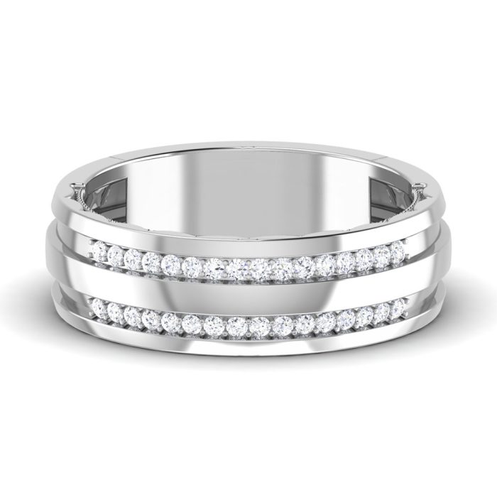 0.22 ct Natural Diamond Engagement Wedding Anniversary Band 14k White Gold - Image 2
