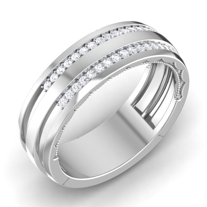 0.22 ct Natural Diamond Engagement Wedding Anniversary Band 14k White Gold - Image 1