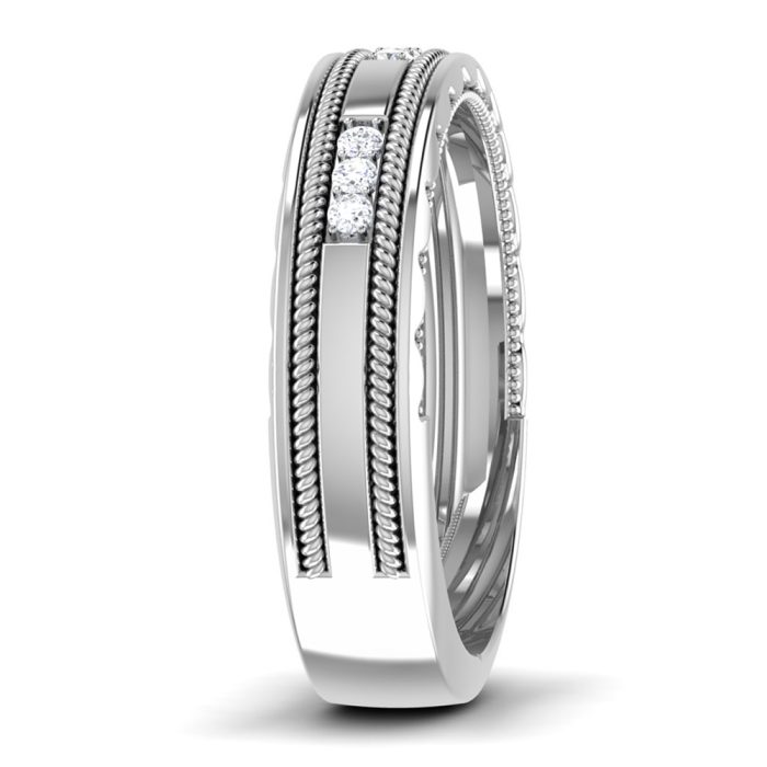 0.22 ct Natural Diamond Engagement Wedding Anniversary Band 14k White Gold - Image 4