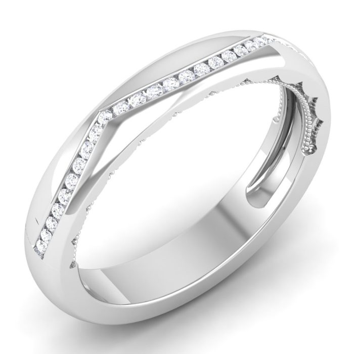 0.15 ct Natural Diamond Engagement Wedding Anniversary Band 14k White Gold - Image 1