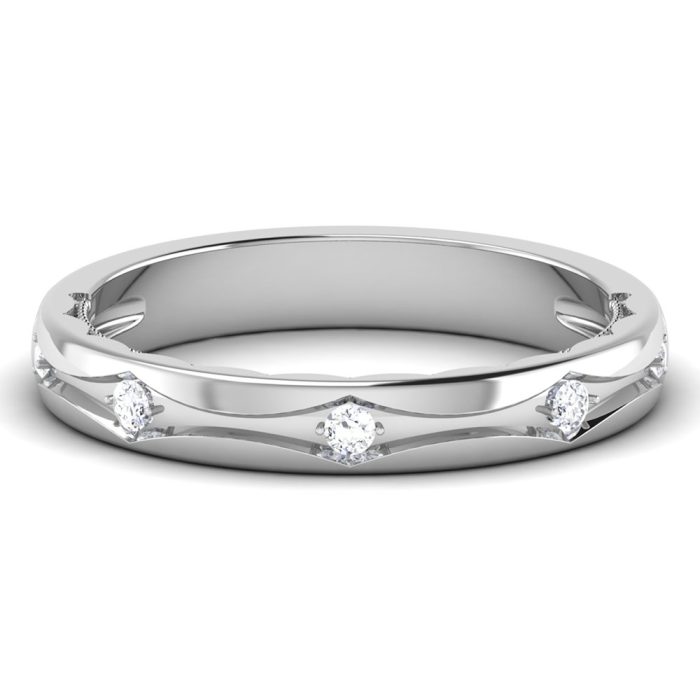 0.10 ct Natural Diamond Engagement Wedding Anniversary Band 14k White Gold - Image 2