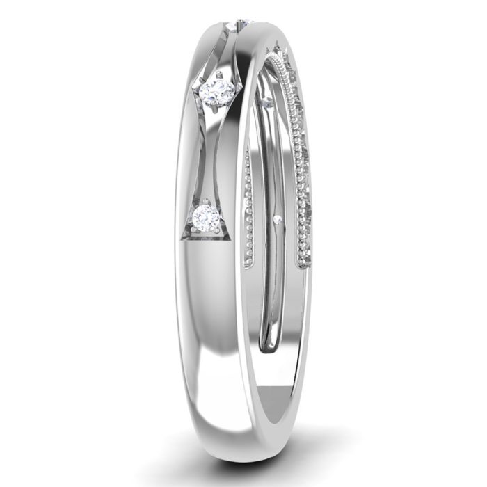 0.10 ct Natural Diamond Engagement Wedding Anniversary Band 14k White Gold - Image 4