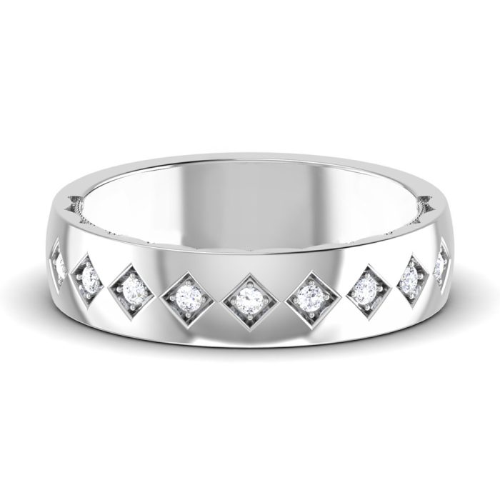 0.11 ct Natural Diamond Engagement Wedding Anniversary Band 14k White Gold - Image 2