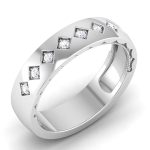 0.11 ct Natural Diamond Engagement Wedding Anniversary Band 14k White Gold