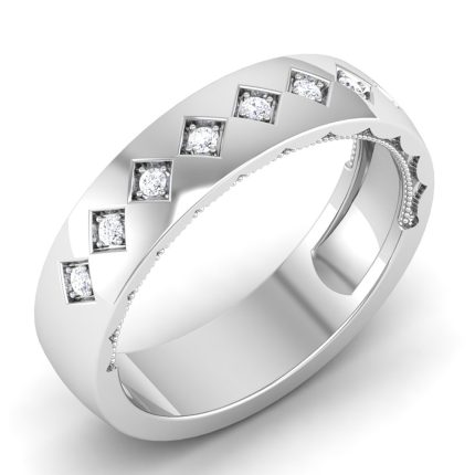 0.11 ct Natural Diamond Engagement Wedding Anniversary Band 14k White Gold