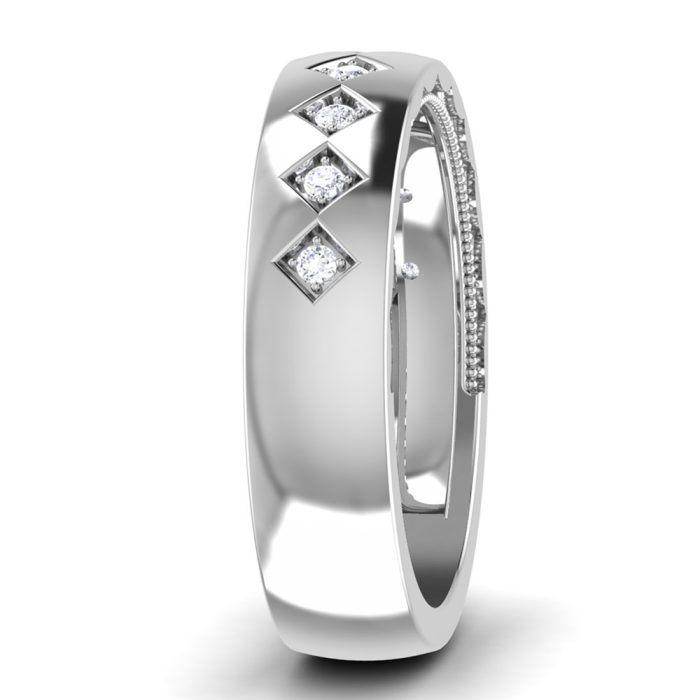 0.11 ct Natural Diamond Engagement Wedding Anniversary Band 14k White Gold - Image 4