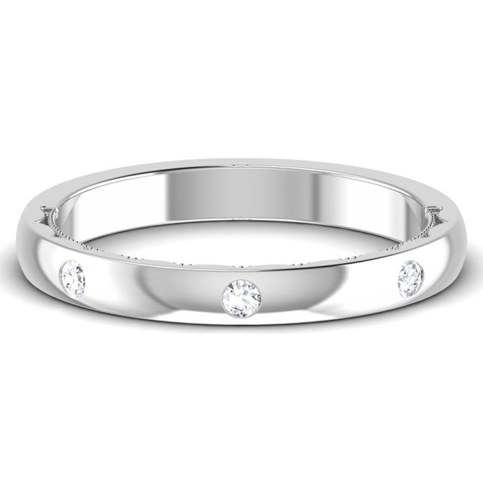 0.11 ct Natural Diamond Engagement Wedding Anniversary Band 14k White Gold - Image 2