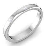 0.11 ct Natural Diamond Engagement Wedding Anniversary Band 14k White Gold