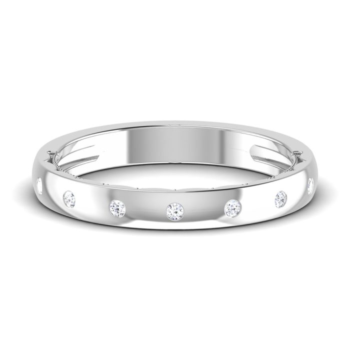 0.10 ct Natural Diamond Engagement Wedding Anniversary Band 14k White Gold - Image 2