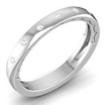 0.10 ct Natural Diamond Engagement Wedding Anniversary Band 14k White Gold