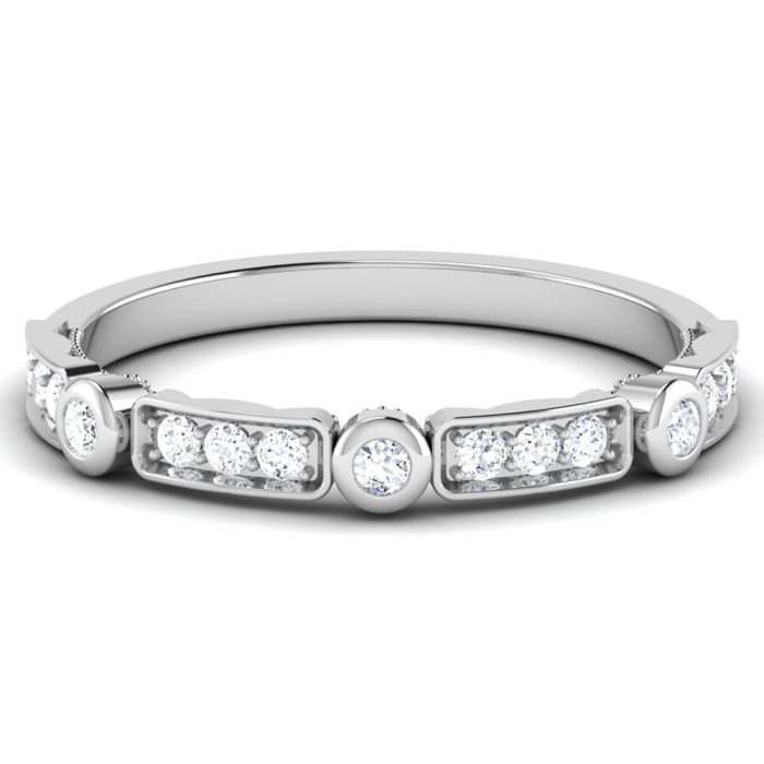 0.20 ct Natural Diamond Engagement Wedding Anniversary Band 14k White Gold - Image 2