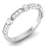 0.20 ct Natural Diamond Engagement Wedding Anniversary Band 14k White Gold