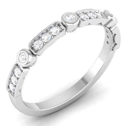 0.20 ct Natural Diamond Engagement Wedding Anniversary Band 14k White Gold