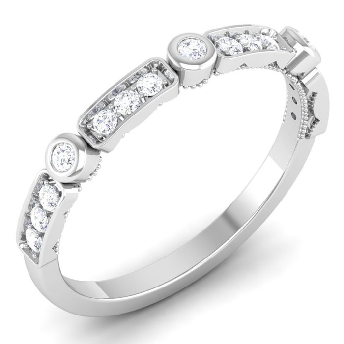 0.20 ct Natural Diamond Engagement Wedding Anniversary Band 14k White Gold - Image 1